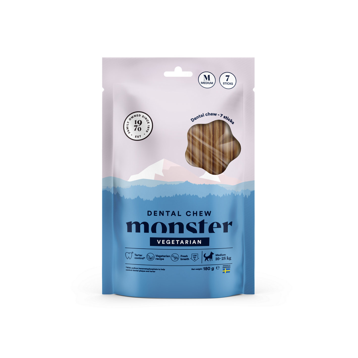 Monster Dog Dental Chew Veg. M Week (7 st, 180 g)