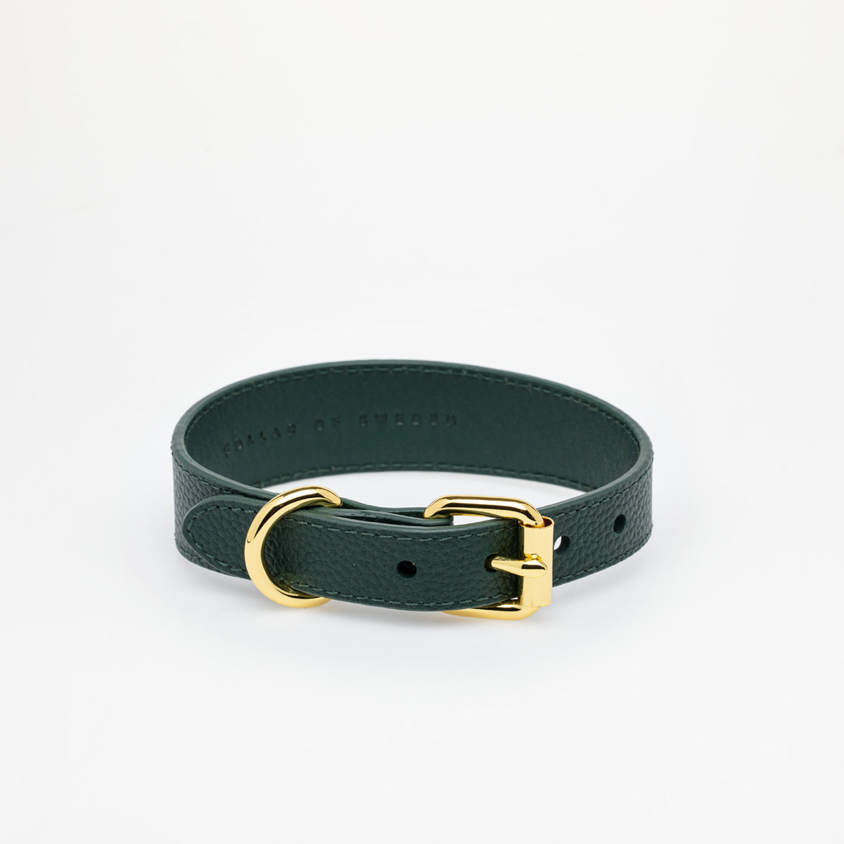 Mörkgrönt Hundhalsband Läder