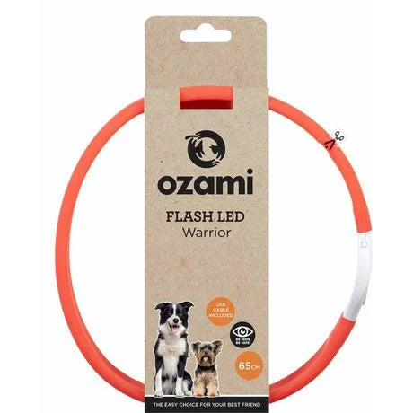 LED halsband 65cm Röd