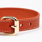 Cognac Hundhalsband, läder