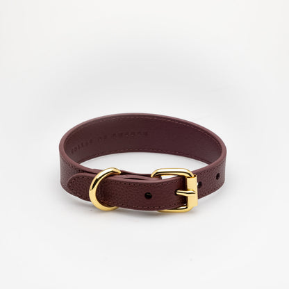 Vinrött Hundhalsband, non-leather