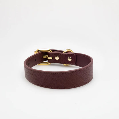 Vinrött Hundhalsband, non-leather